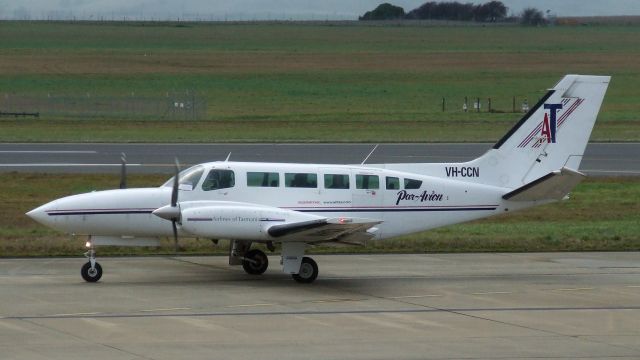 Cessna 404 Titan (VH-CCN) - Airlines of Tasmania Cessna 404 Titan VH-CCN at Launceston Airport, Tasmania, Australia. 9 July 2019.