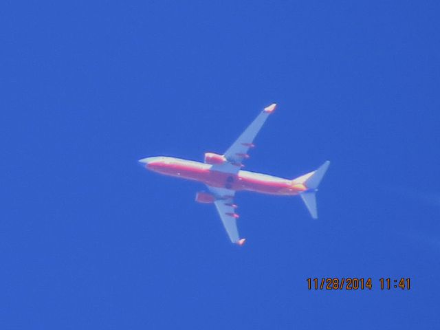 Boeing 737-700 (N8609A) - Southwest Airlines flight 582 from BWI to LAX over Southeastern Kansas at 34,000 feet.