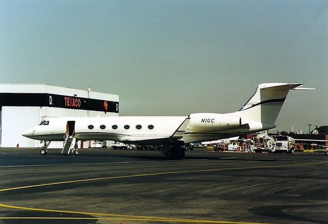 Gulfstream Aerospace Gulfstream V (N1GC) - KSJC- June 1999 view of this Gulfstream V at San Jose Jet center. View looking north.