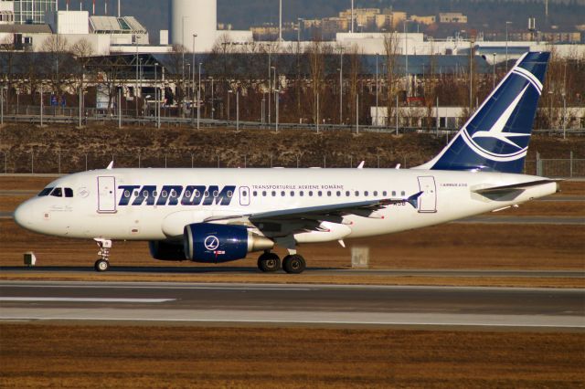 Airbus A318 (YR-ASB) - Airbus A318-111, Tarom, YR-ASB, EDDM Airport München Franz Josef Strauss, 19. Febr. 2019