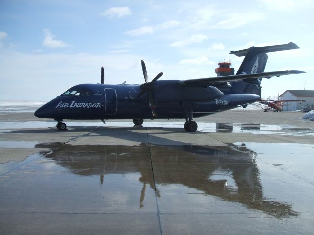 de Havilland Dash 8-100 (C-FXON) - Parked at Air Labrador Goose Airport NL. April 30/09