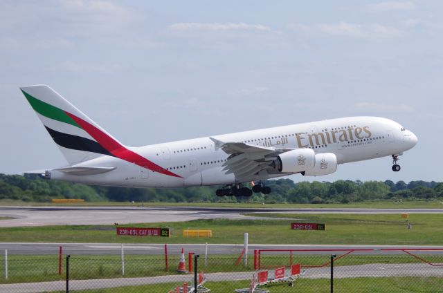 Airbus A380-800 (A6-EDJ) - Emirates A388 Manchester 14 June 2011