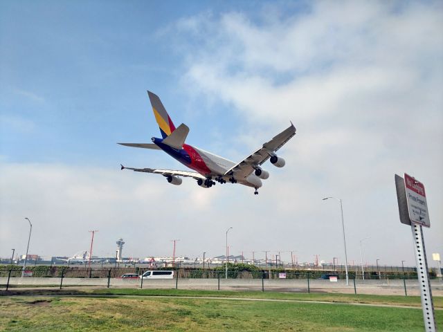 Airbus A380-800 (HL7640) - Over the park at LAX from Seoul. br /br /5/8/18