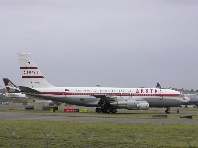 Boeing 707-100 (VH-XBA) - This Qantas 707 has a story it was rescued in the UK restored to flyable condition then made the trip back to Sydney Australia on 16/12/2004 then later on sent to the QANTAS Museum in Longreach Queensland Australia its new home.