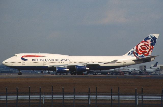 Boeing 747-400 (G-CIVA) - Departure at Narita Intl Airport Rwy34L on 2000/02/03