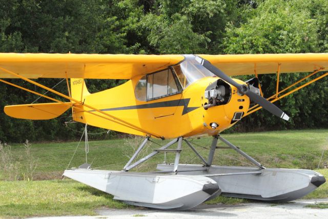 N70483 — - 27/04/2022:  A 1946 Piper Cub seaplane at  Jack Browns seaplane base, Lake Jessie.