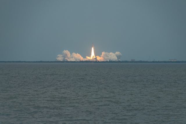 STS125 — - Shuttle Atlantis leaves Pad 39A at the Kennedy Space Center May 2009