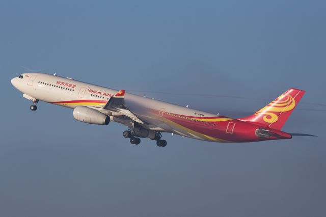 Airbus A330-300 (B-5971) - Departing from Manchester on a foggy day, CHH7904 creates condensation over her wings.