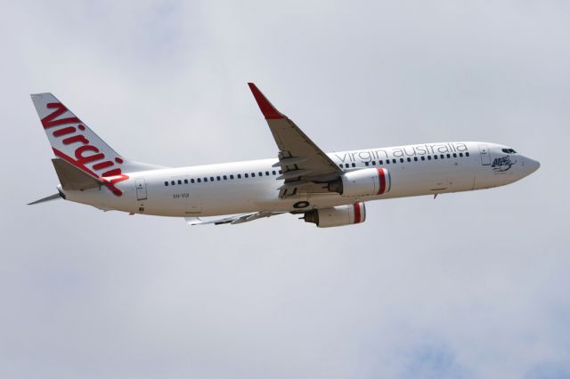 Boeing 737-800 (VH-VUI) - Getting airborne off runway 23.  Wednesday 29th October 2014.