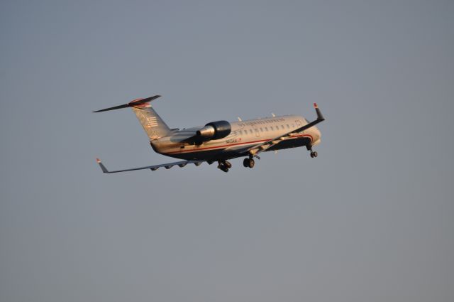 Canadair Challenger (N405AW) - Gear up, Runway 24 MHT 9/10/10