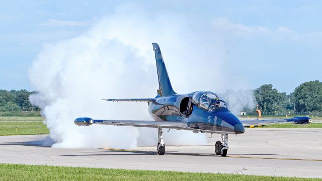 Aero L-39 Albatros (N939TS) - Aero Vodochody Saturday arrival at Willow Run Airport, Thunder Over Michigan Saturday August 2023.br /Pending number change N139SR