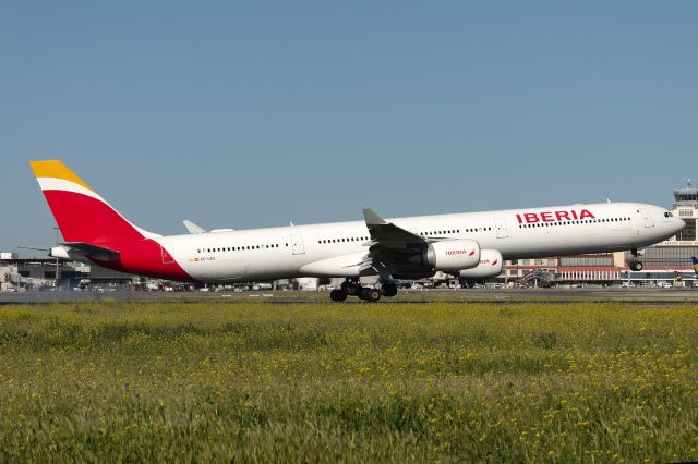 Airbus A340-600 (EC-LEU) - Madrid - Barajas (MAD / LEMD) - Spainbr /br /Photo taken: May 4, 2018br /br /Operator: Iberiabr /Type: Airbus A340-642Xbr /Registration: EC-LEUbr /Serial: 960br / br /Category: Civil Aircraft - Airliner