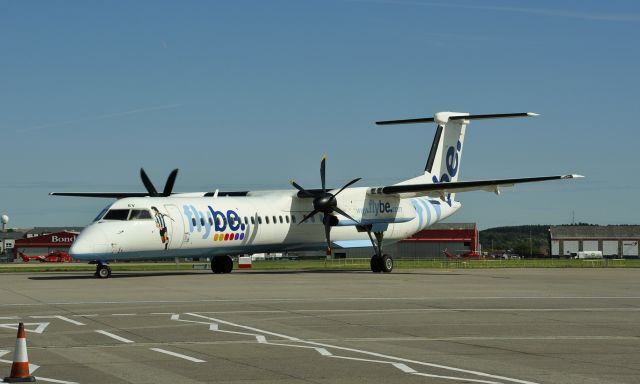 de Havilland Dash 8-400 (G-KKEV) - Flybe De Havilland Canada DHC-8-402Q Dash 8 - Kevin Keegan - G- KKEV leaving Aberdeen Dyce Airport