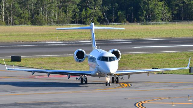 Bombardier Challenger 300 (N26DE) - Duke Energy Bombardier Challenger 300 (N26DE) arrives KRDU Rwy 23L on 04/10/2020 at 5:59 pm.