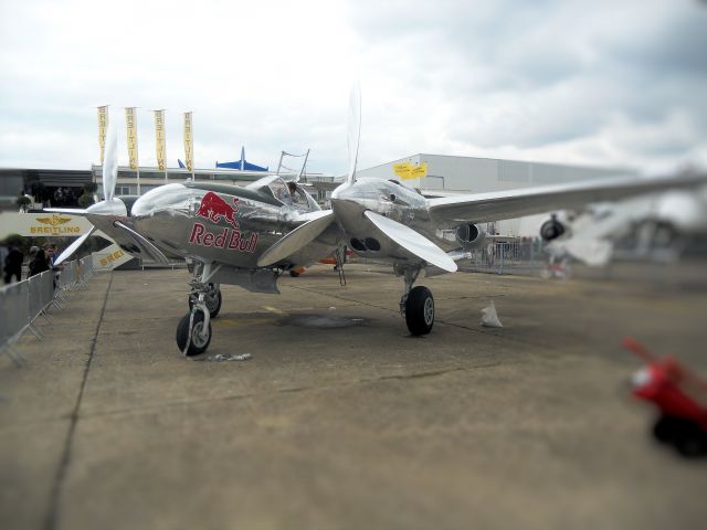 Lockheed P-38 Lightning (N25Y) - Red Bull immaculate P-38 at Paris Airshow 2013