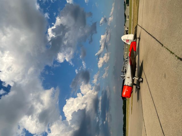 OGMA DHC-1 Chipmunk (N22777) - ex-RDAF Chipmunk P-126 waiting under a beautiful Wisconsin sky