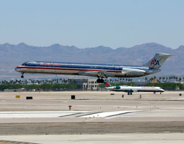 McDonnell Douglas MD-82 (N288AA) - KLAS - American Airlines MD-80 flaring at 1R for Las Vegas!(4/1/2005) click full.