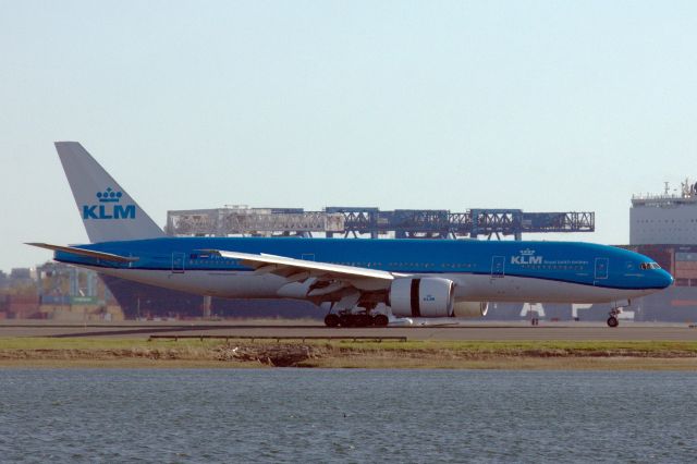 Boeing 777-200 (PH-BQE) - KLM arrival to BOS from AMS doing a COVID19 flight.