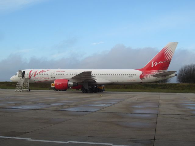 Boeing 757-200 (N757MQ) - Fueling at Hahn, Germany EDFH prior to ferry flight to KGYR on 08 DEC 14.   