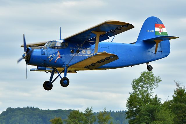 Antonov An-2 (HA-ABA) - Antonov AN-2 from "Antonov Verein Schweiz" during CAF Swiss Wing Warbird Fly-Inn 2017 (08-05-2017)