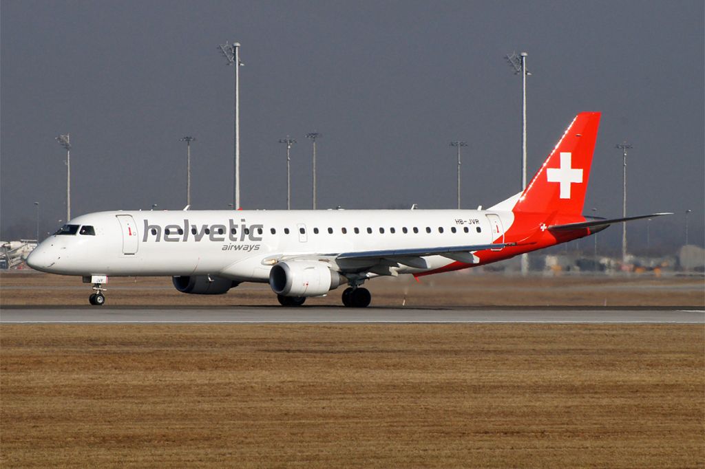 Embraer ERJ-190 (HB-JVR) - EMBRAER ERJ-190-100LR, Helvetic Airways, EDDM München Franz Josef Strauss