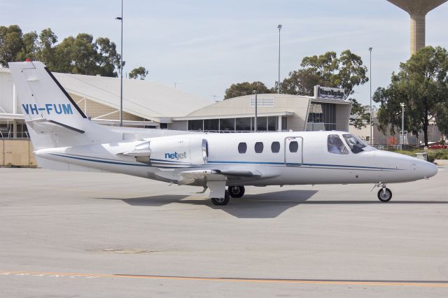 Cessna Citation 1SP (VH-FUM) - AusJet Aviation Group, formerly Australasian Jet, (VH-FUM) Cessna Citation 501 1/SP taxiing at Wagga Wagga Airport.