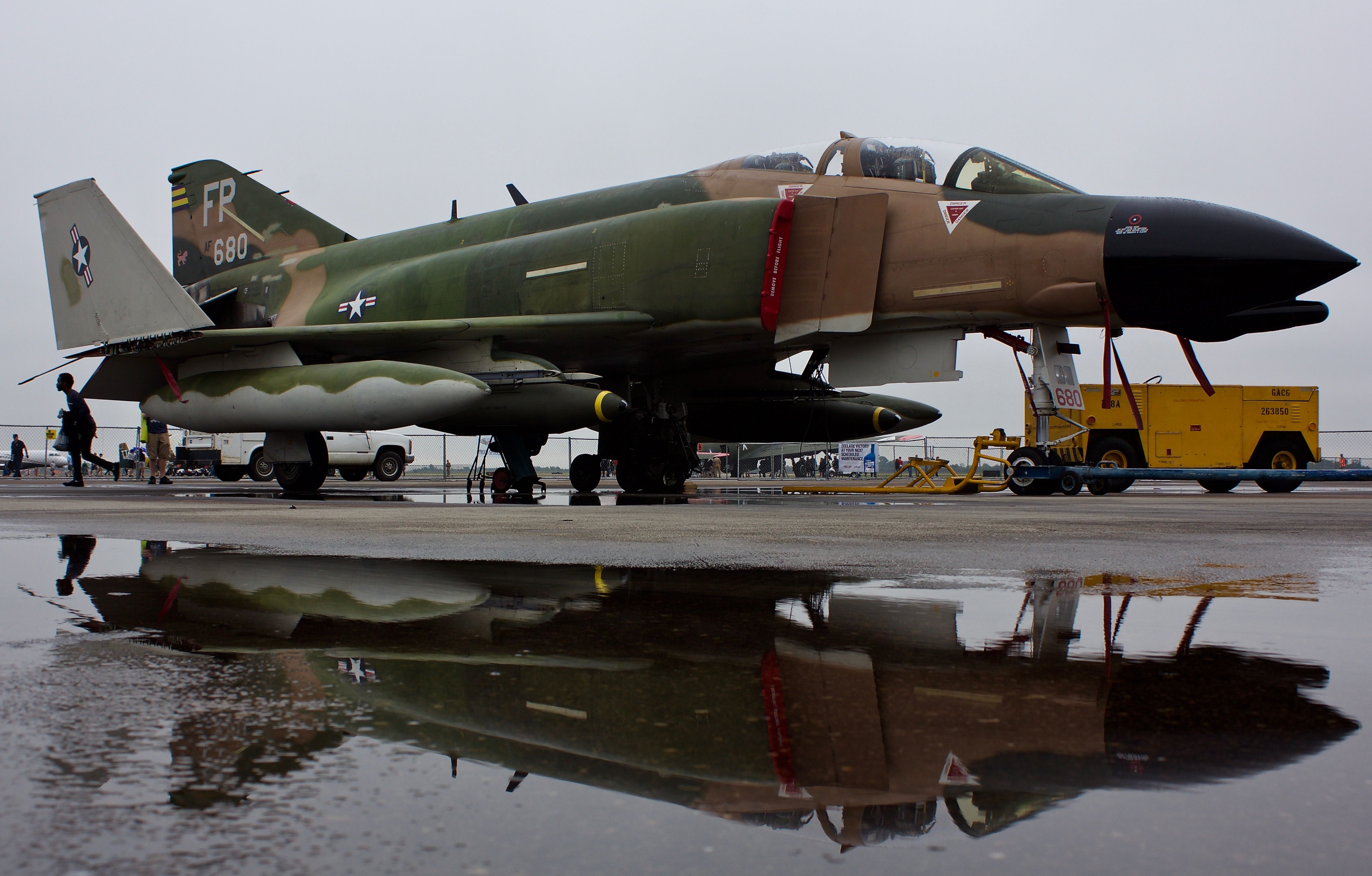 McDonnell Douglas F-4 Phantom 2 (NX749CF) - The only currently flying F-4 Phantom in North America sits on a dreary overcast Houston morning of the 2018 Wings Over Houston Airshow 10/20/2018  (Please view in "full" for highest image quality)