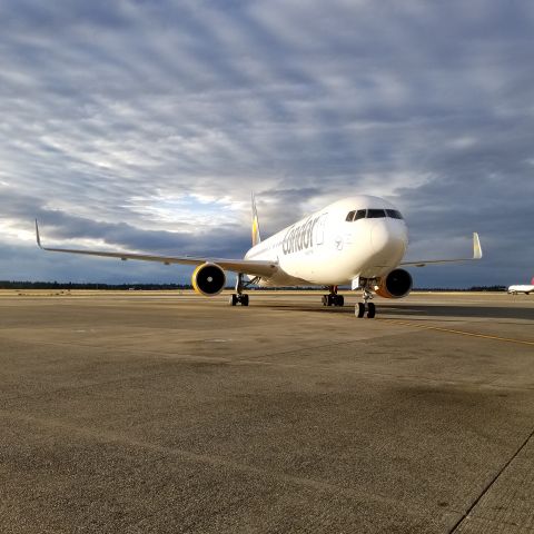 BOEING 767-300 (D-ABOU) - Clean ramp, nice sky makes the plane look like an RC, until it gets closer