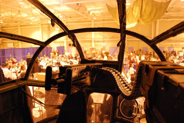 North American TB-25 Mitchell (N9079Z) - From inside B25J "Panchito" looking out at the crowd for the ceremony 4-18-2009 at KCAE