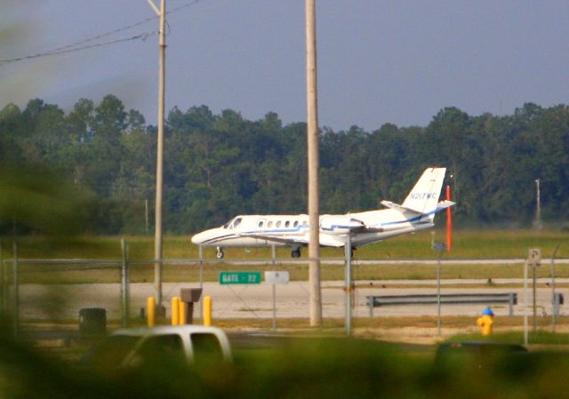 Cessna Citation V (N217WC) - Cessna 560 Citation 5 on Runway throttling up for departure on runway 32 at Mobile Regional Airport(KMOB)on 18 September 2008.