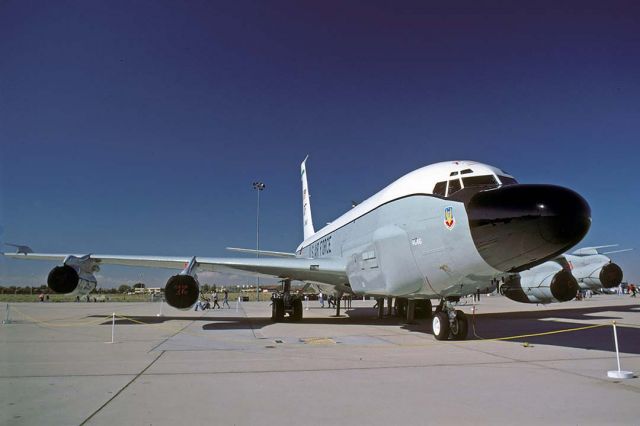 Boeing C-135B Stratolifter (41-4846) - Boeing RC-135V Rivet Joint 64-14846 SIGINT platform of the 55th Wing based at Offutt Air Force Base, Nebraska at Edwardds Air Force Base on October 3, 1998.