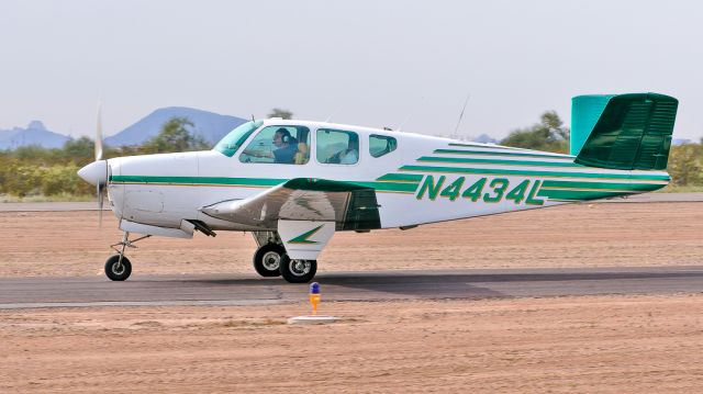 Beechcraft 35 Bonanza (N4434L) - Beech G35 Bonanza arriving at 2023 Buckeye Air Fair / AOPA Fly-in, February, Buckeye Municipal Airport 