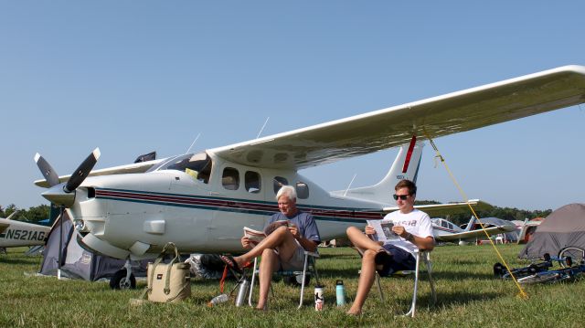 Cessna Centurion (N92CK) - Enjoying the weather and activities at KOSH19......Highly recommended for your bucket list.