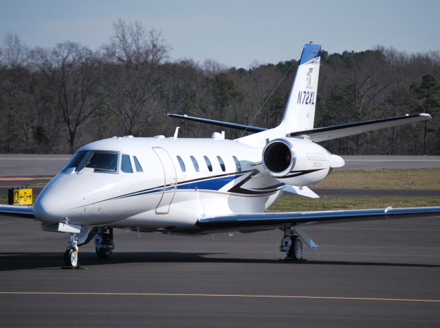 Cessna Citation Excel/XLS (N72XL) - CESSNA AIRCRAFT CO at KJQF for the announcement that Cessna Aircraft/Textron will be sponsoring Earnhardt Ganassi Racing driver, Jamie McMurray, during the NASCAR Sprint Cup Series in 2013 - 1/23/13