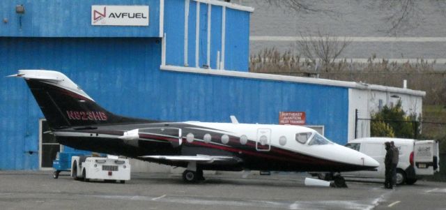 Beechcraft Beechjet (N823HB) - Catching a little ground service is this 2021 Beechjet 400A in the Winter of 2022.