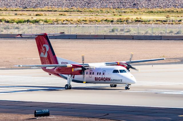 de Havilland Dash 8-100 (N992BH) - A Bighorn Dash 8-100 taking off from PHX on 2/28/23. Taken with a Canon R7 and Canon EF 100-400 L ii lens.