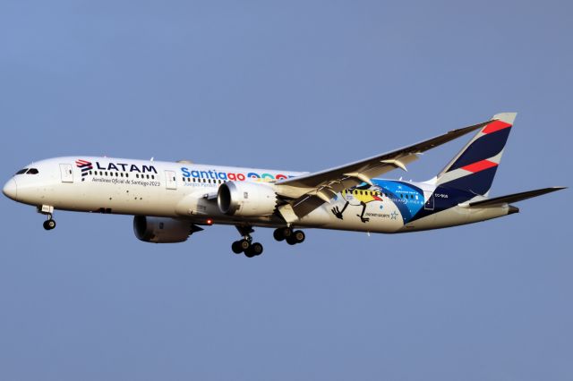 Boeing 787-9 Dreamliner (CC-BGS) - LATAM Airlines B787-9 in special 'Santiago 2023 PanAm Games Livery' arrival to Boston on 2/9/24. 