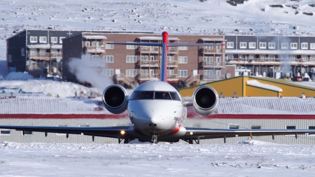 Canadair Challenger (HB-JRA) - At the Iqaluit airport on Feb. 24, 2018.  A Canadair Challenger 600, HB-JRA