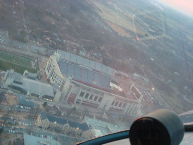 Cessna 140 (N2257V) - University of Arkansas stadium