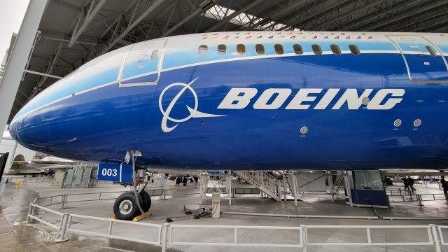 Boeing 787-8 (N787BX) - Ship # 3 nose. Museum of Flight.