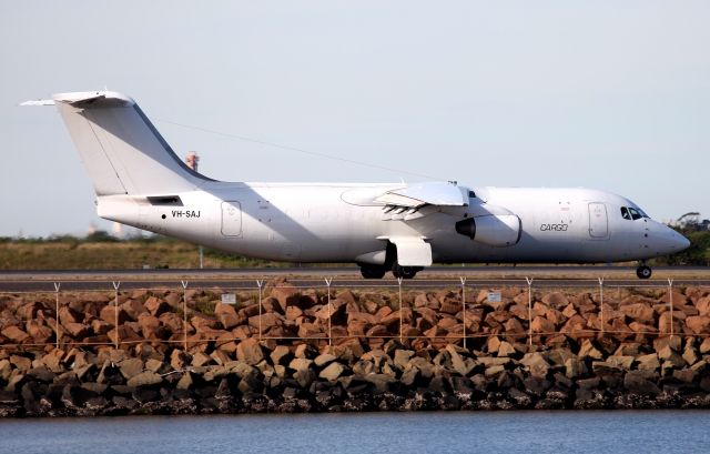 British Aerospace BAe-146-300 (VH-SAJ) - Taxiing to Rwy 34L.Operated by Pionair Australia.