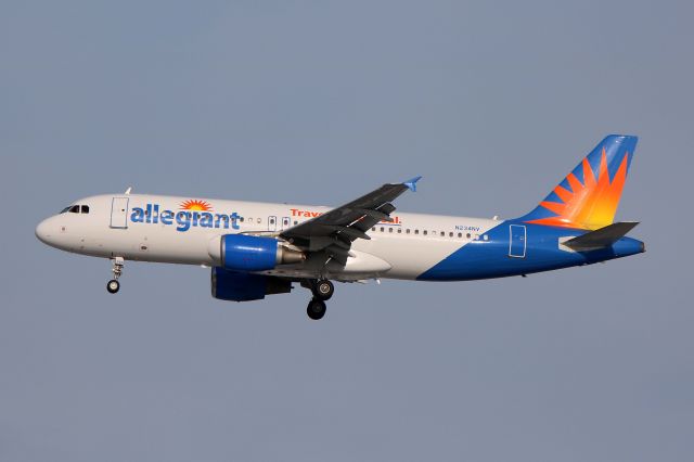 Airbus A320 (N234NV) - Glad to see Allegiant has returned to KCLE. AAY912 was on final for 24R.