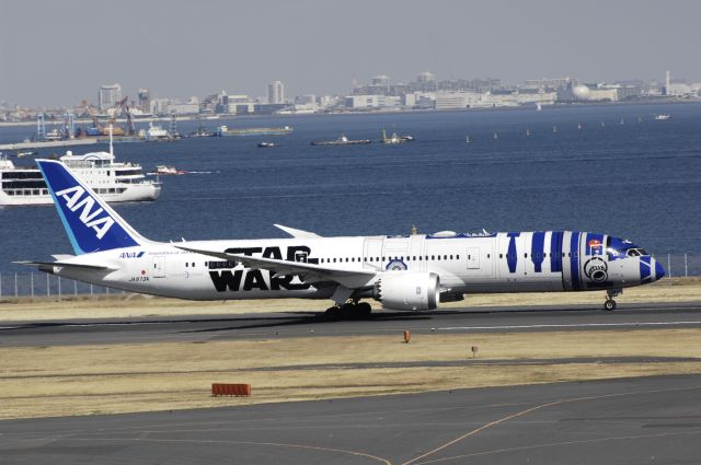 Boeing 787-9 Dreamliner (JA873A) - Departure at Tokyo-Haneda Intl Airport Rwy16L on 2016/03/02 " Star Wars c/s "