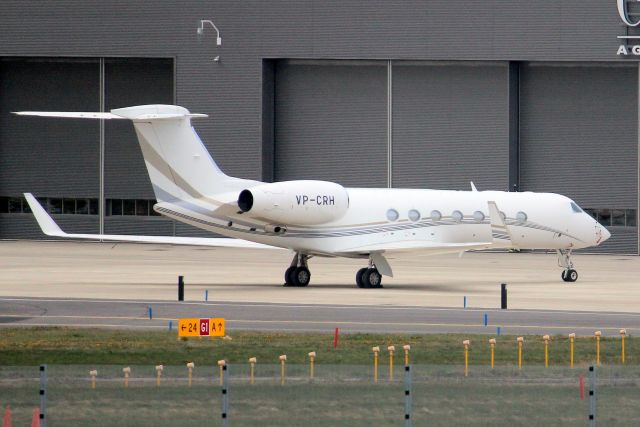 Gulfstream Aerospace Gulfstream V (VP-CRH) - Parked on the East Apron on 1-Apr-22 sixteen days before heading to LIEO.