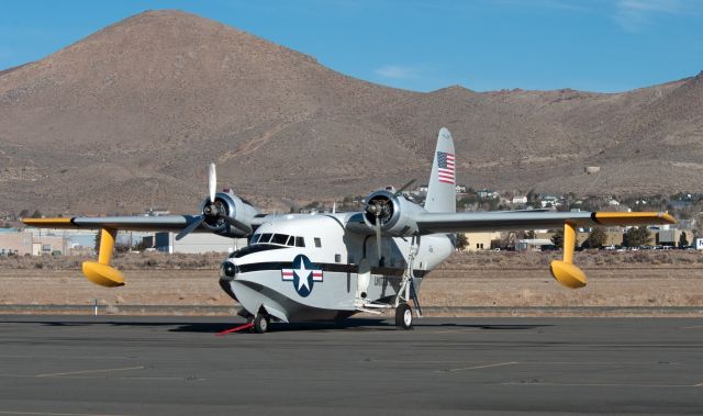 Grumman HU-16 Albatross (N7025N) - Parked near the Cactus Air Force on the south side of Carson City