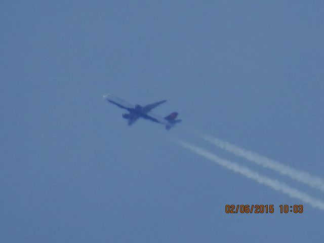 Boeing 757-200 (N635DL) - Delta Airlines flight 1685 from SLC to ATL over Southeastern Kansas at 37,000 feet.