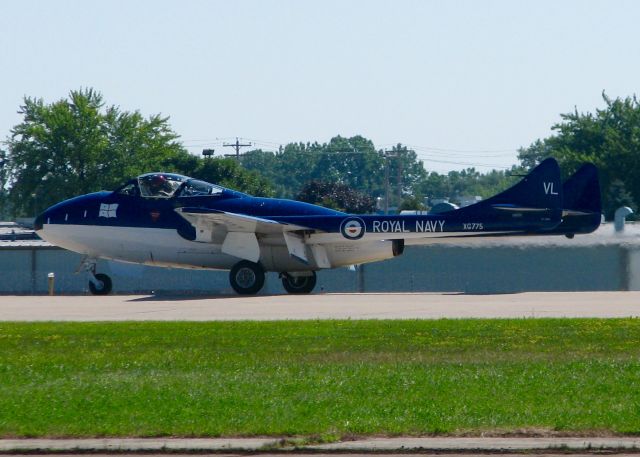 F+W EMMEN Vampire (N115DH) - At Oshkosh. 1956 De Havilland (F+W Emmen) Vampire T.55 (DH-115)