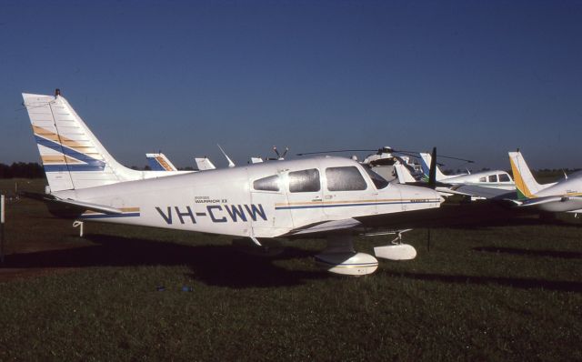 Piper Cherokee (VH-CWW) - VH-CWW at Bankstown Airport on 14th November 1985. Operated by the Schofields Flying School.