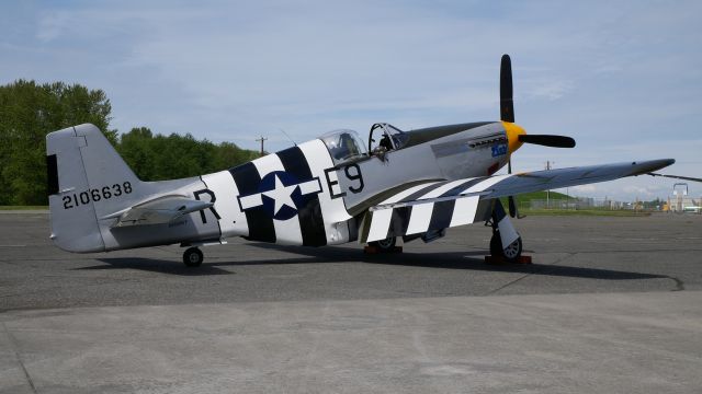 North American P-51 Mustang (N5087F) - Historic Flight Foundations P-51B Mustang (Ser#42-106638) parked on their ramp prior to a flight on 5.9.17.