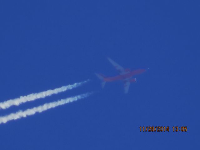 Boeing 737-700 (N944WN) - Southwest Airlines flight 9006 from MDW to OKC over Southeastern Kansas at 40,000 feet.